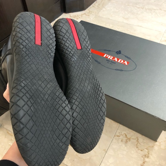 Prada Leather & Nylon Boots Blk SZ 9 1/2 - Picture 12 of 13